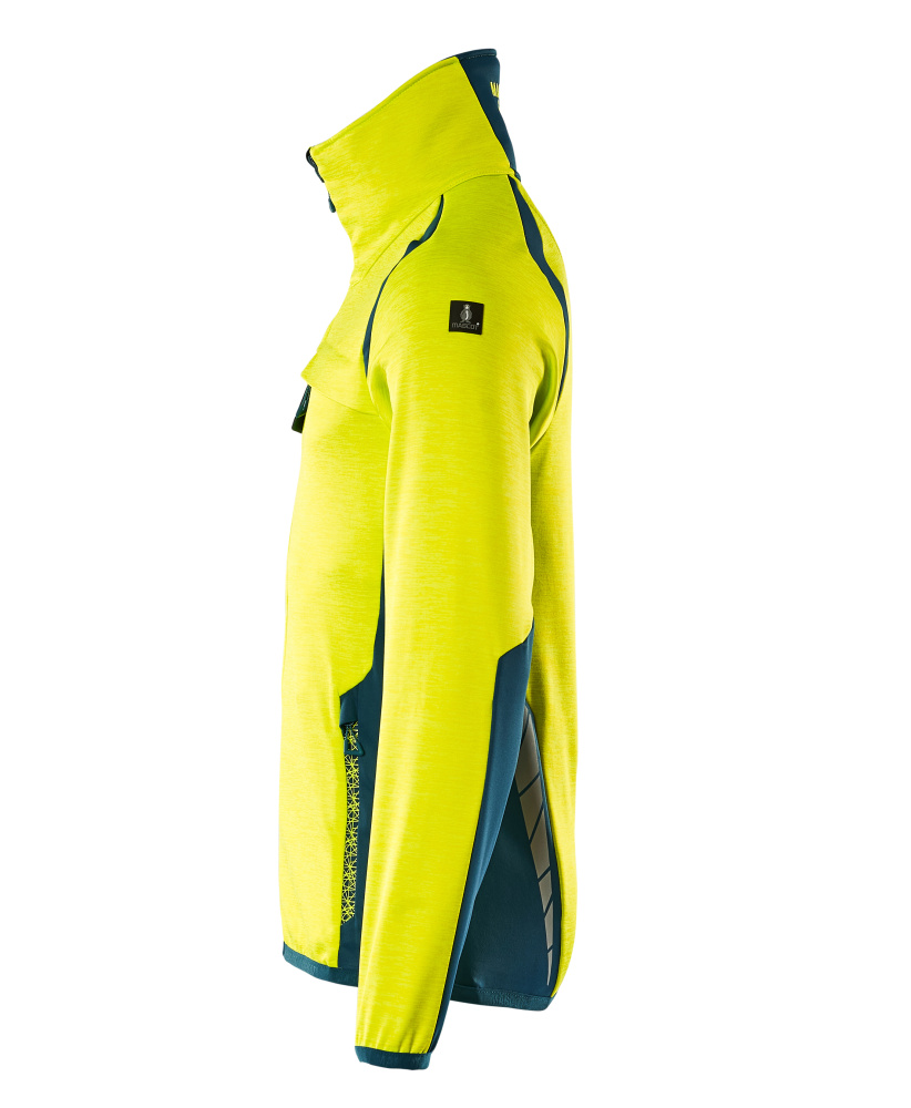 Fleecepullover mit Reißverschluss ACCELERATE SAFE Hi-vis Gelb/Dunkelpetroleum L