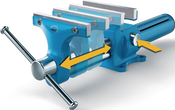 Parallelschraubstock HEUER Compact Backenbreite 120 mm Spannweite 130 mm Stahl HEUER