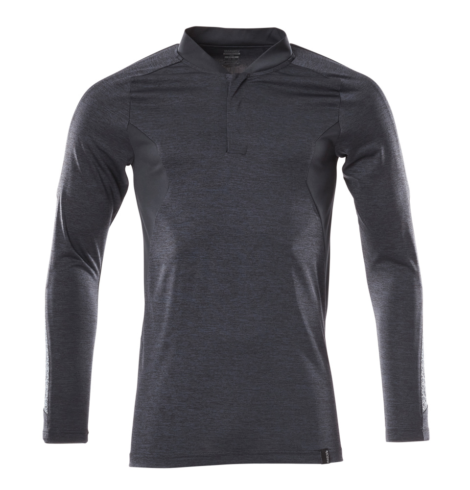 Polo-Shirt, Langarm ACCELERATE Schwarzblau meliert 2XLONE