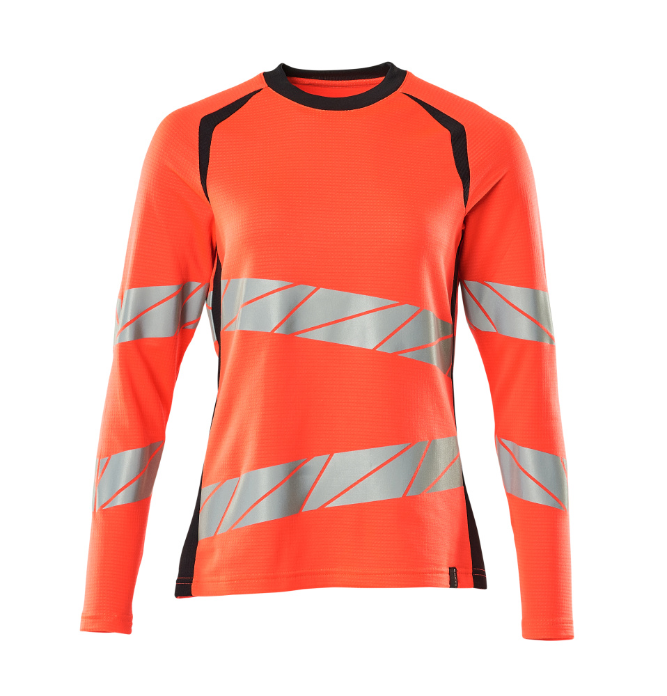 Damen-Passform Langarmshirt ACCELERATE SAFE Hi-vis Rot/Schwarzblau 3XLONE