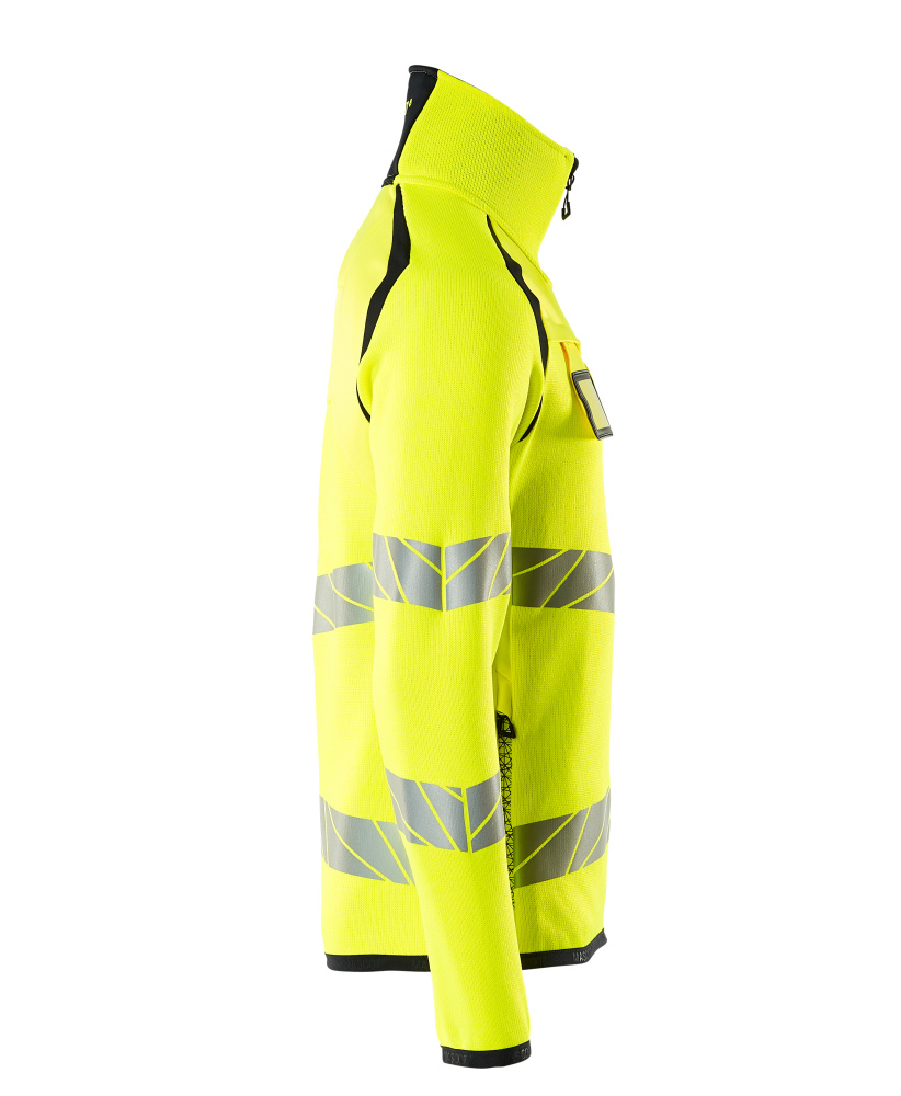 Strickpullover mit kurzem Reißverschluss ACCELERATE SAFE Hi-vis Gelb/Schwarzblau 5XL
