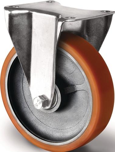 Schwerlastbockrolle D.125mm Trgf.700kg Bockrolle Guß-PU 135mm 110mm TECWERK