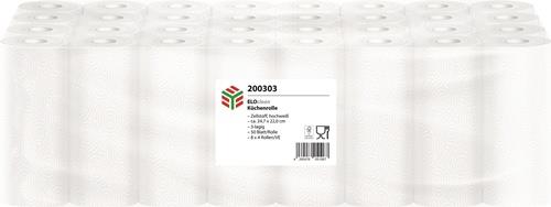 Küchenrolle ELOclean Plus L.ca.11 mxB.ca.220mm hochweiß 3-lagig 4 Rl./PAK ELOS