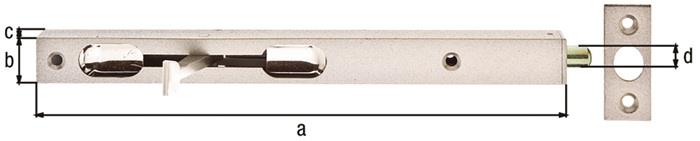 Rohrkantriegel silber mit Schließblech 220 mm