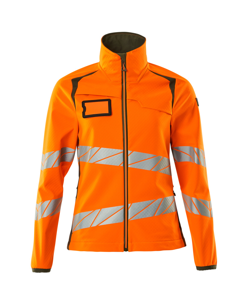 Damen-Passform Softshelljacke ACCELERATE SAFE Hi-vis Orange/Moosgrün 5XL
