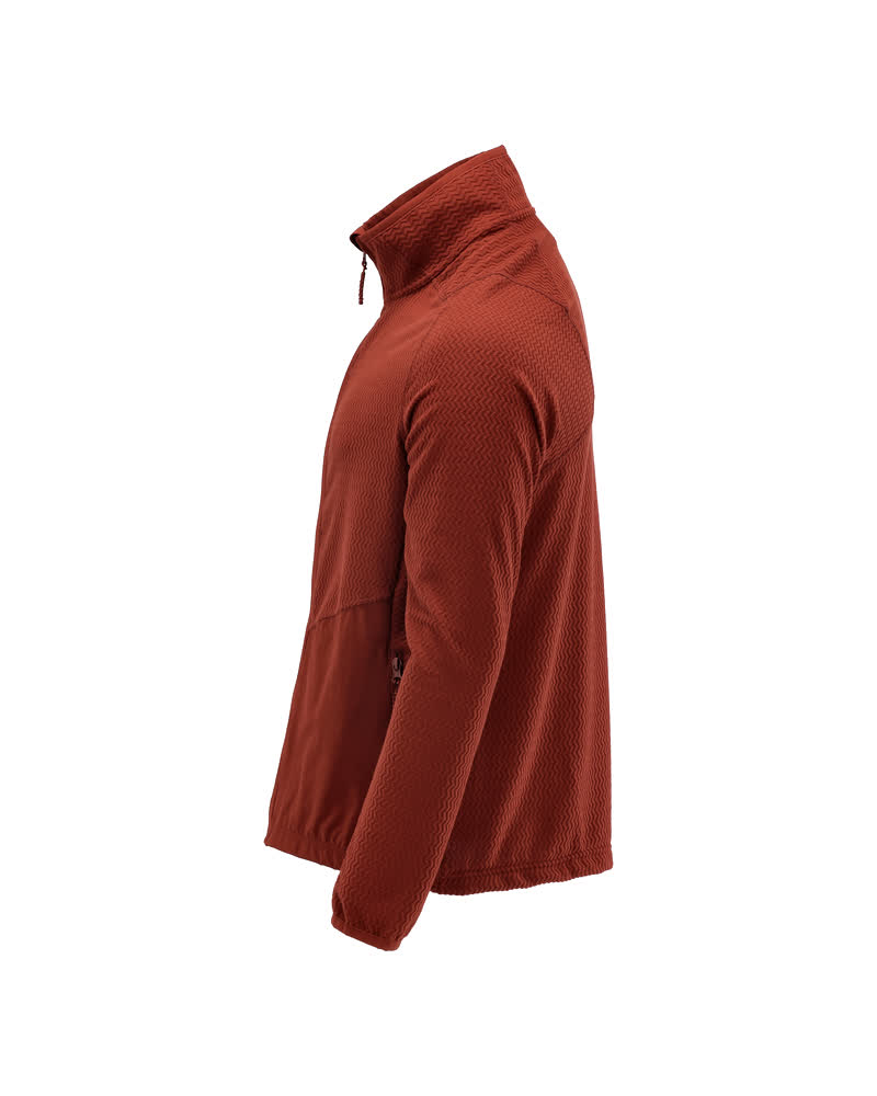 Microfleece Pullover mit Reißverschluss CUSTOMIZED Herbstrot 4XL