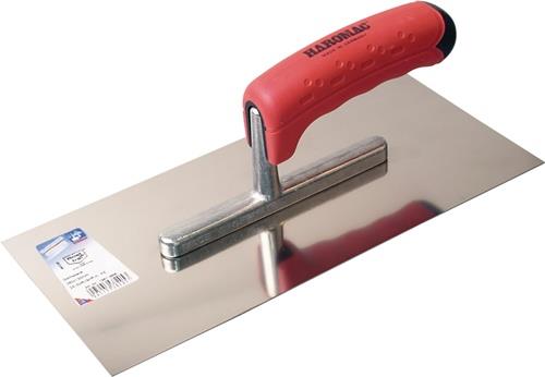 Glättekelle L.280mm B.130mm 2K-Griff Zahn 10x10mm rostfr.VA HAROMAC