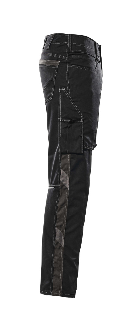 Hose mit Schenkeltaschen UNIQUE Schwarz/Dunkelanthrazit 82C50