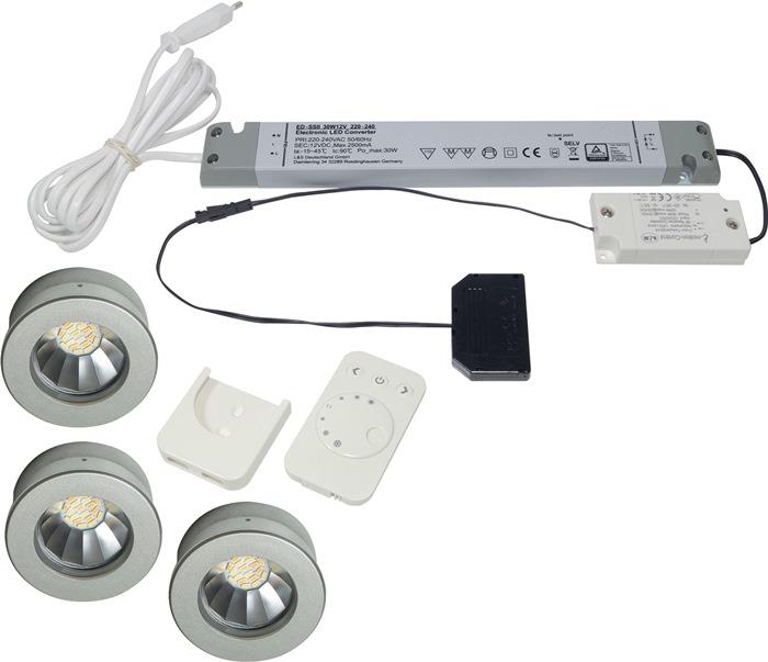 Einbauleuchten-Set Super Spot emotion Emotion 12 V 2 W Rahmenfarbe Aluminium L&S