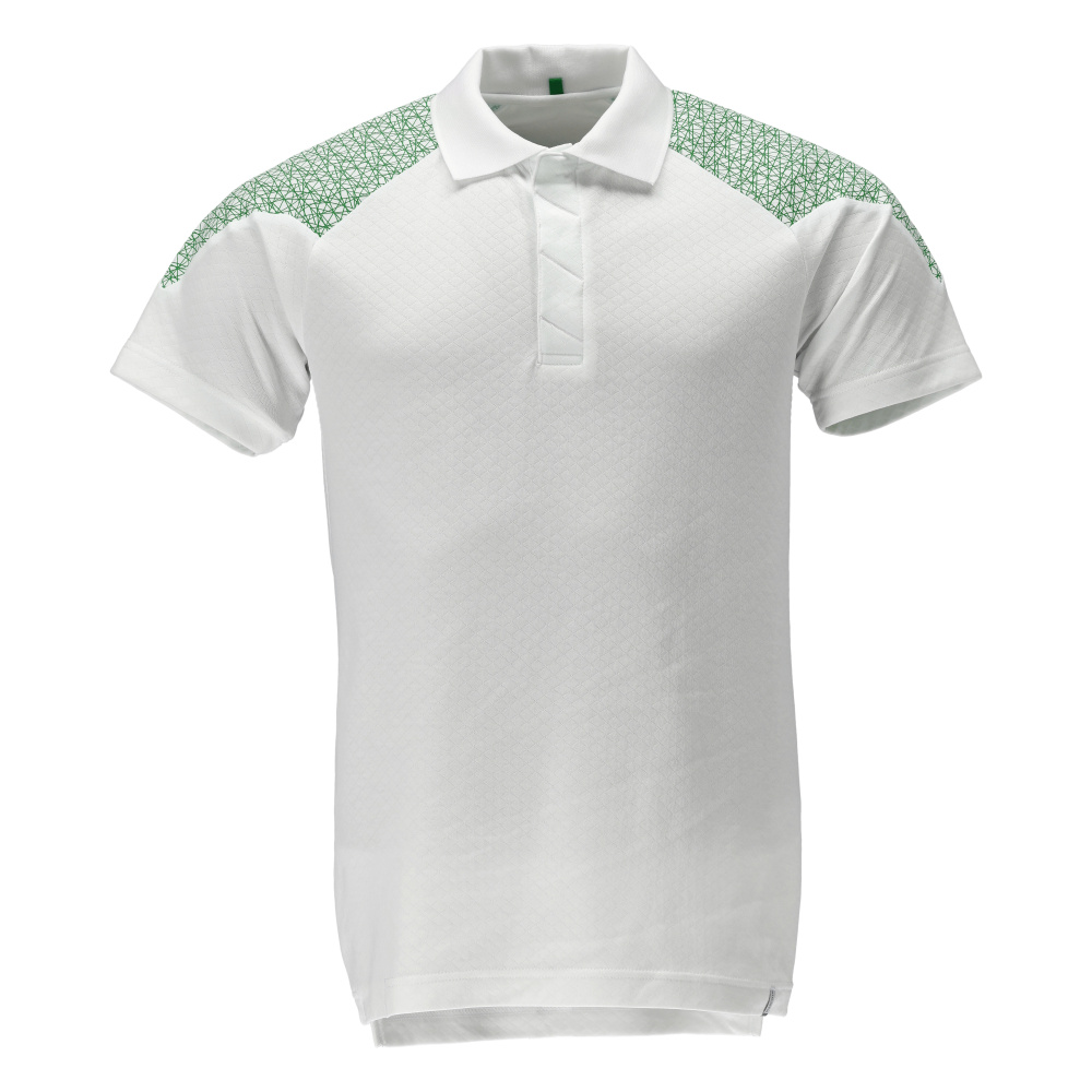 Polo-Shirt FOOD & CARE Weiß/Grasgrün 6XL