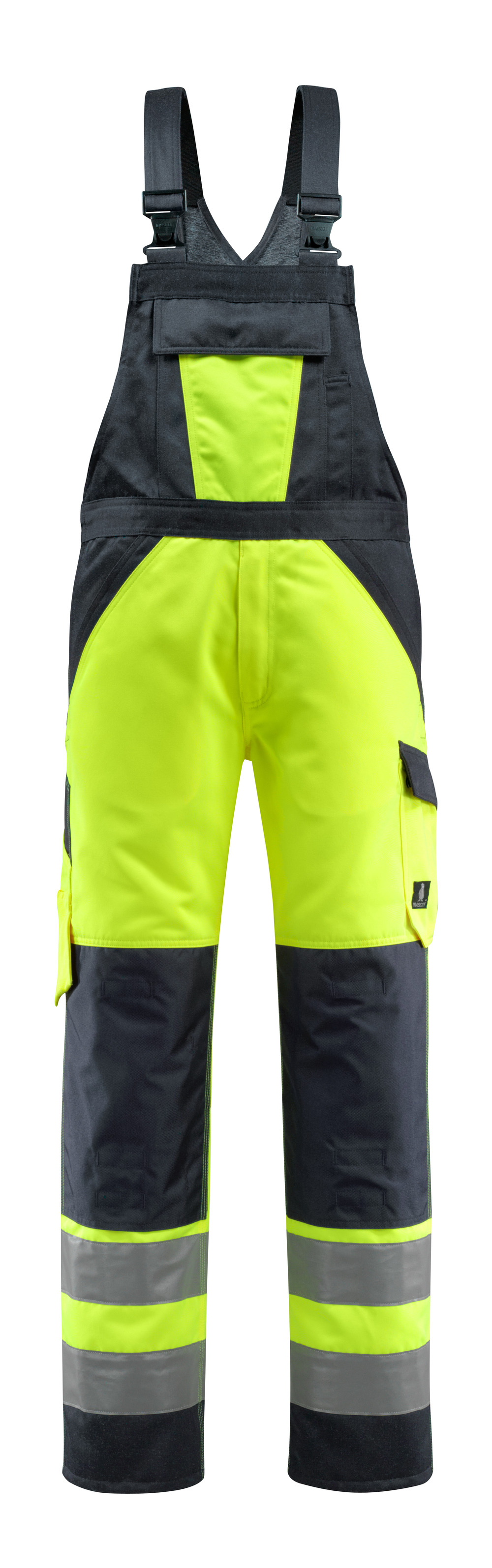 Latzhose mit Knietaschen SAFE LIGHT Hi-vis Gelb/Schwarzblau 82C62