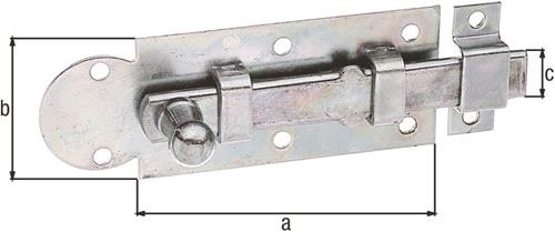 Fensterriegel L.100mm B.30mm Form ger.STA galv.verz.d.pass.Ausschub 29mm GAH