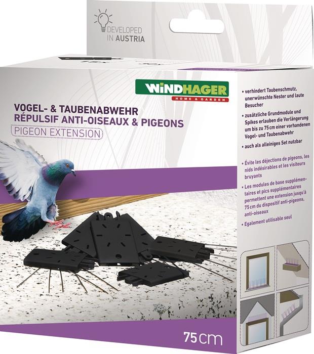 Vogel- und Taubenabwehr Schutz bis 75 cm, 30 Spikes Kunststoff WINDHAGER
