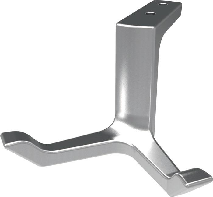 Decken-Mantelhaken 0200 zweifach Ausladung 87 mm Aluminium silberfarbig eloxiert Höhe 49 mm HERMETA