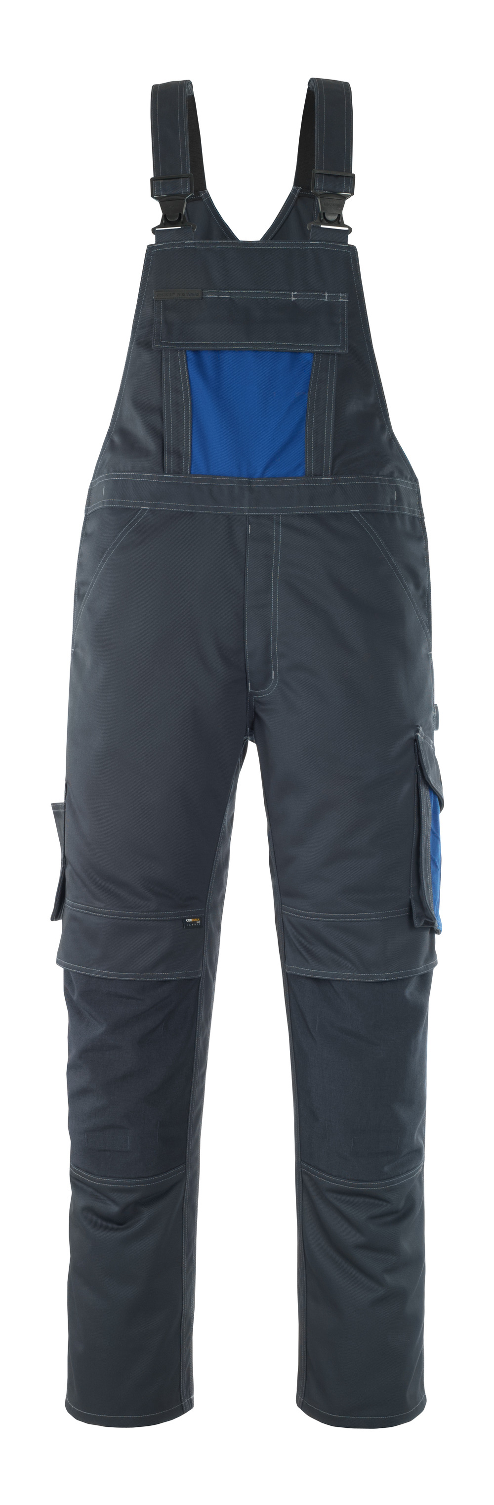 Latzhose mit Knietaschen UNIQUE Schwarzblau/Kornblau 76C48