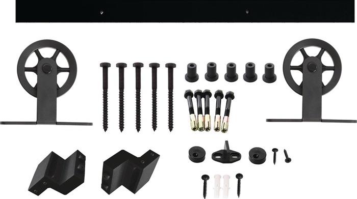 Schiebesystem 450120 100 kg 2000 mm schwarz Holztüren 38-40 mm Komplettset Wandbefestigung INTERSTEEL