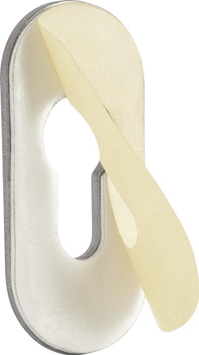 Kleberosette oval Edelstahl matt blind