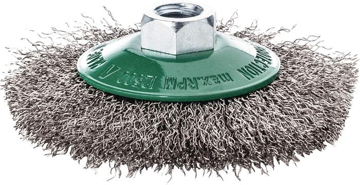 Kegelbürste Ø 100 mm Drahtstärke 0,30 mm Edelstahl gewellt 10 mm 15000 min-¹ 1 LESSMANN