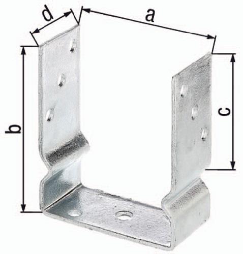 U-Pfostenträger ETA-10/0210 101x150x100x60mm TZN z.Aufschr.GAH