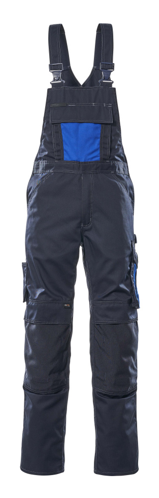 Latzhose mit Knietaschen UNIQUE Schwarzblau/Kornblau 76C48