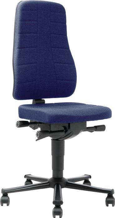 Arbeitsdrehstuhl All-In-One Highline Rollen Stoffpolster blau 450-600 mm BIMOS