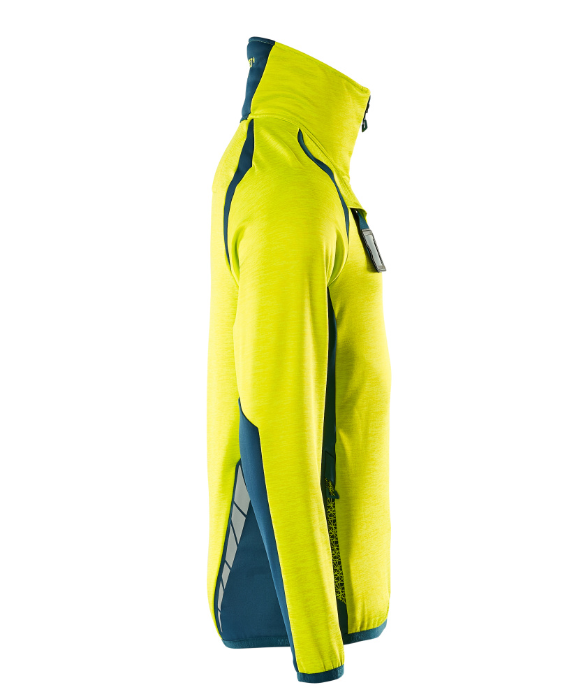 Fleecejacke mit kurzem Reißverschluss ACCELERATE SAFE Hi-vis Gelb/Dunkelpetroleum L