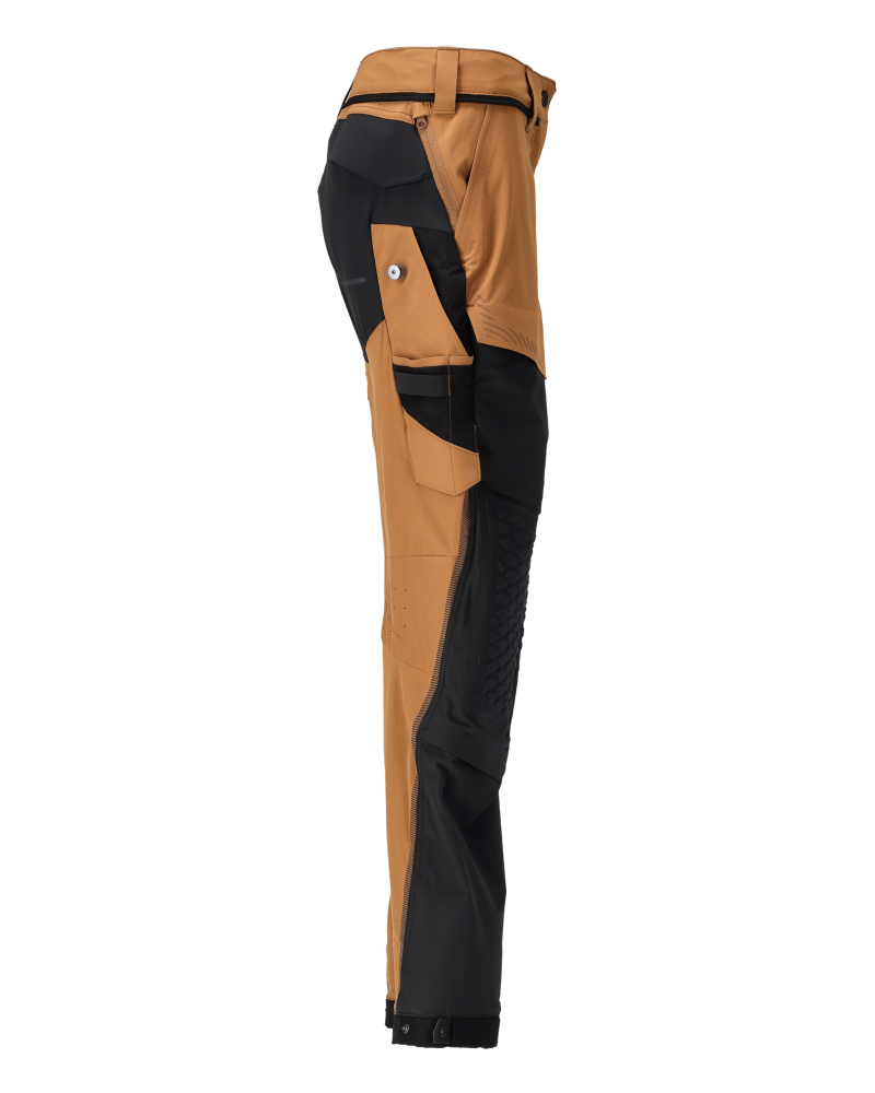 Damen-Passform DIAMOND Hose mit Knietaschen CUSTOMIZED Nussbraun/Schwarz 82C50
