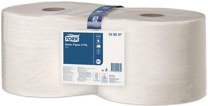 Putztuch TORK 129237 L.ca.340 mmxB.ca.235 mm weiß 2-lagig, perforiert, geprägt 2 Rollen / VE TORK