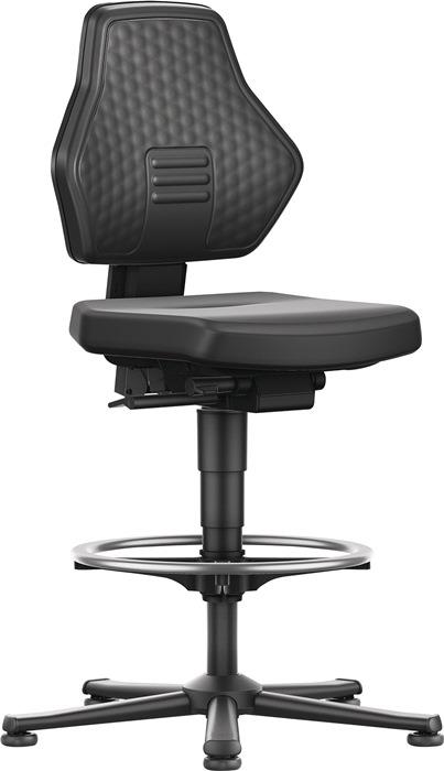 Arbeitsdrehstuhl Air Flow Bodengleiter + Fußring 570 850 mm Kunstlederpolster