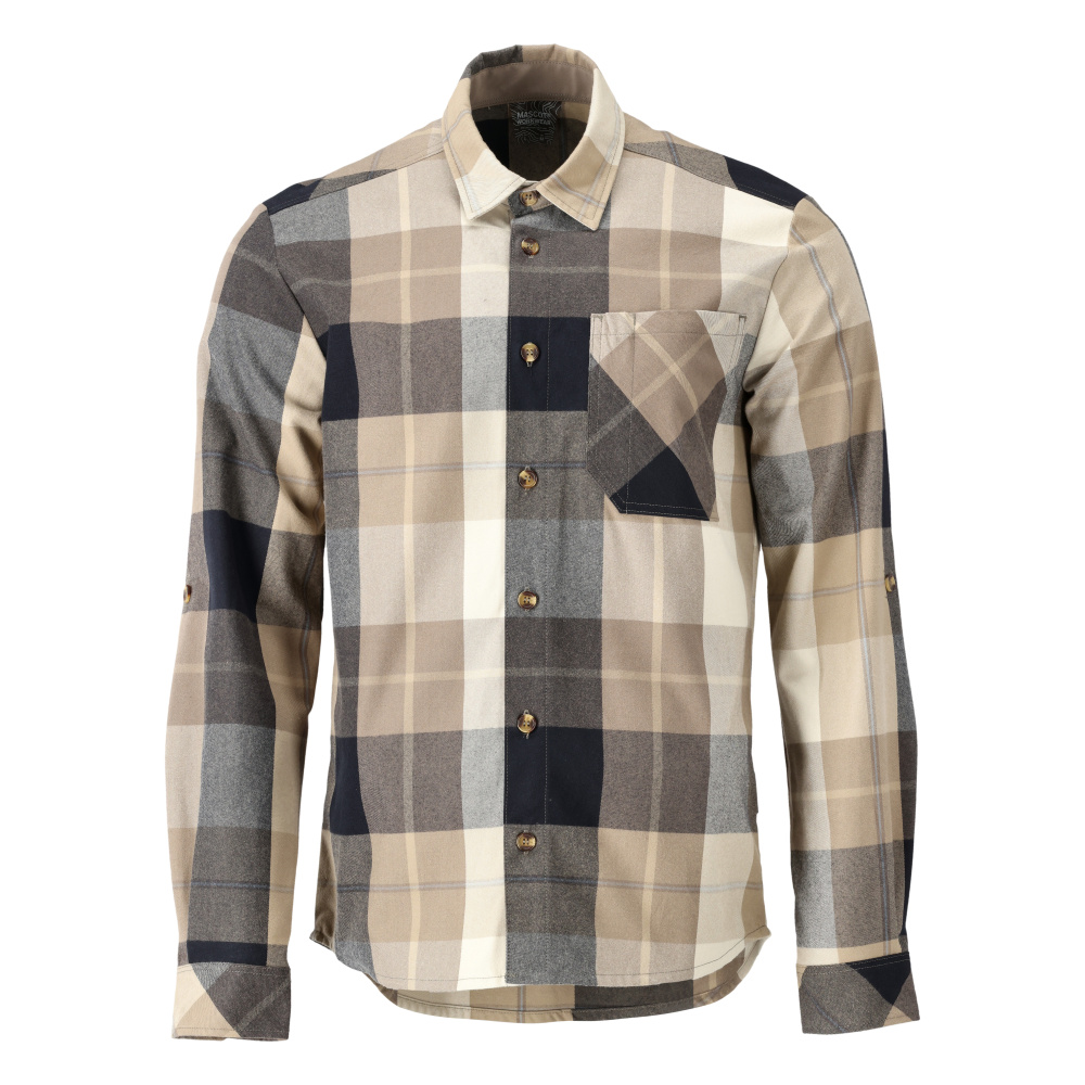 Hemd CUSTOMIZED Dunkel Sandbeige-kariert 3XL