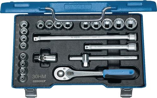Steckschlüsselsatz 30 HMU-10 22-tlg.3/8 Zoll SW 6-22mm Z.32 6KT GEDORE