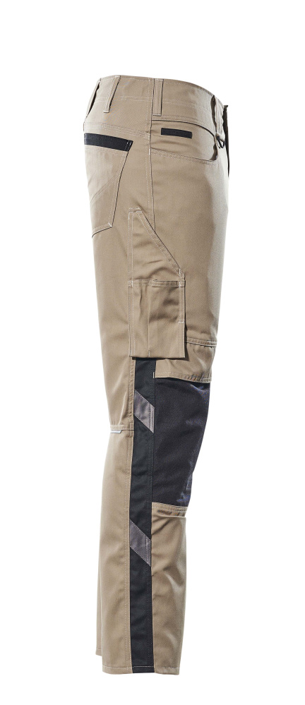 Hose mit Knietaschen UNIQUE Hellkhaki/Schwarz 82C48
