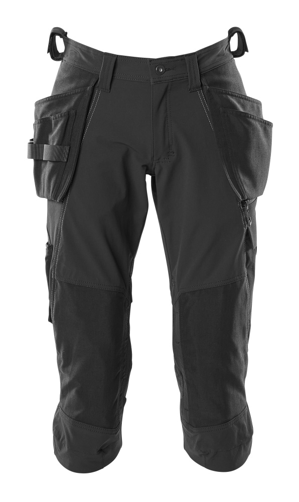 Dreiviertel-Hose mit Hängetaschen ACCELERATE Schwarz C44
