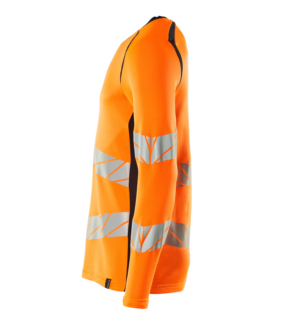 Langarmshirt ACCELERATE SAFE Hi-vis Orange/Schwarzblau L  ONE