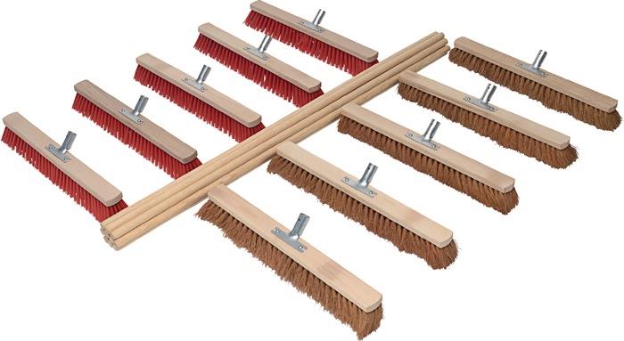 Besenset je 5 Kokos-/Elaston Länge 600 mm mit 10 Stielen L.1400 mm