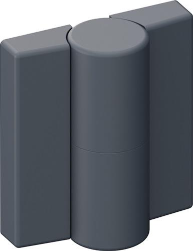 Scharnier DIN li.H.52mm B.47mm PA m.Metalleinleger anthrazitgrau,ma HEWI