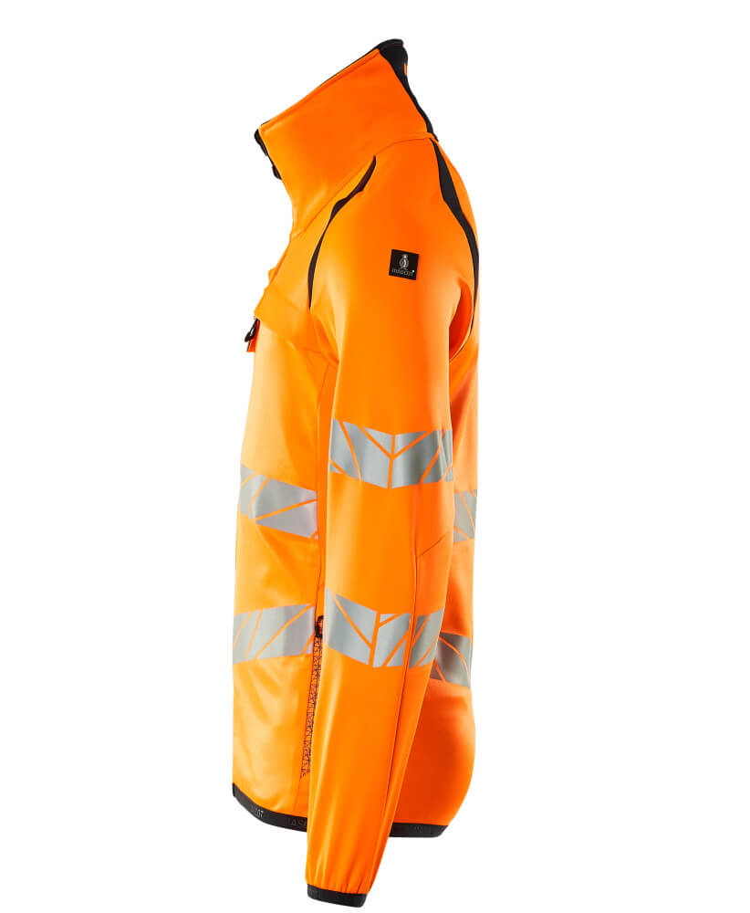 Fleecepullover mit Reißverschluss ACCELERATE SAFE Hi-vis Orange/Schwarzblau 2XL