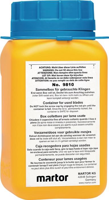 Sammelbox passend für gebrauchte Klingen L107xB105xH210mm MARTOR
