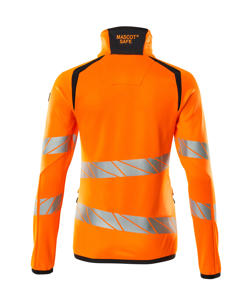 Damen-Passform Fleecejacke ACCELERATE SAFE Hi-vis Orange/Schwarzblau L