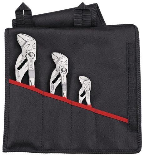 Zangenschlüsselset S6 Inh.3-tlg.verchr.Rolltasche KNIPEX