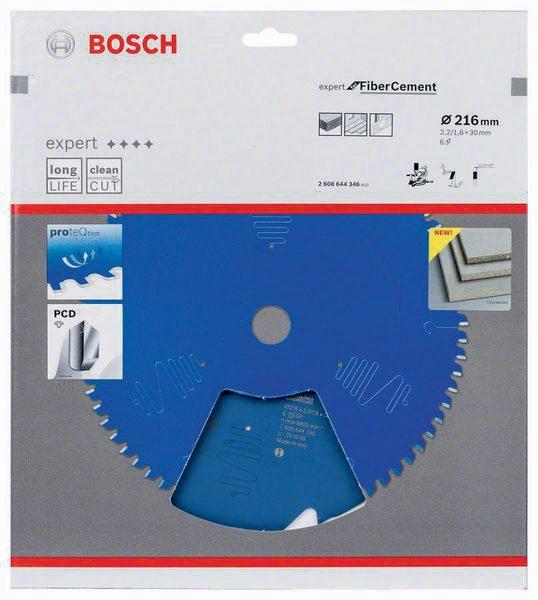Kreissägeblatt Außen-Ø 216 mm Zähnezahl 6 TCG Bohrung 30 mm Schnittbreite 2,2 mm HM BOSCH