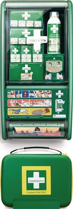 Erste Hilfe Station-Set DIN 13157 B290xH560xT120ca.mm grün CEDERROTH
