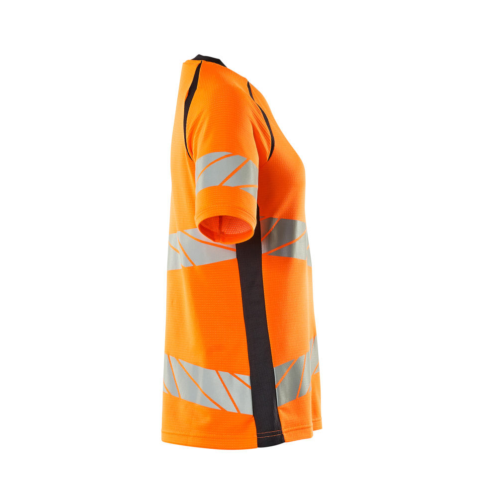 Damen-Passform T-Shirt ACCELERATE SAFE Hi-vis Orange/Schwarzblau 5XLONE