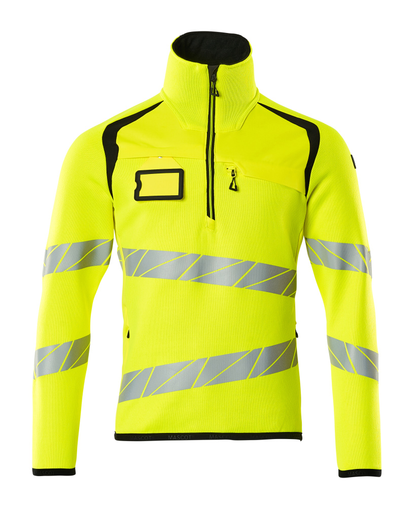 Strickpullover mit kurzem Reißverschluss ACCELERATE SAFE Hi-vis Gelb/Schwarz 5XL