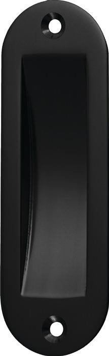 Schiebetürmuschel 2 x Ø 5 mm Länge 120 mm Breite 40 mm schwarz pulverbeschichtet RAL 9005