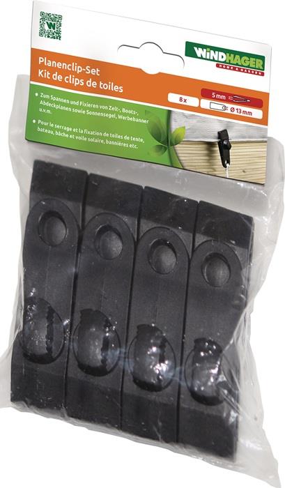Planenclip-Set 8 Befestigungsclips mit Schrauben WINDHAGER