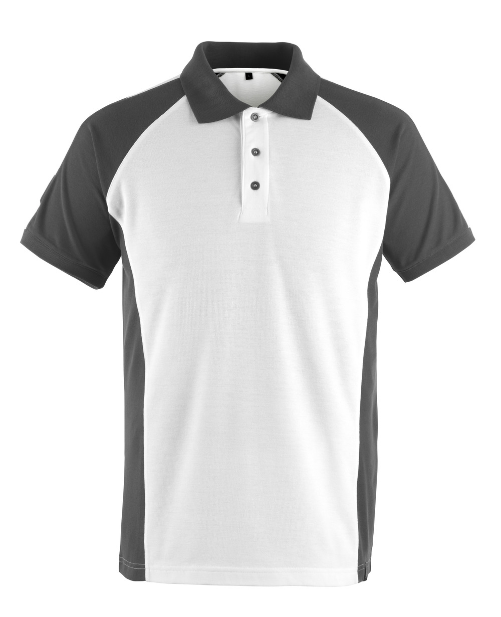 Polo-Shirt UNIQUE Weiß/Dunkelanthrazit L