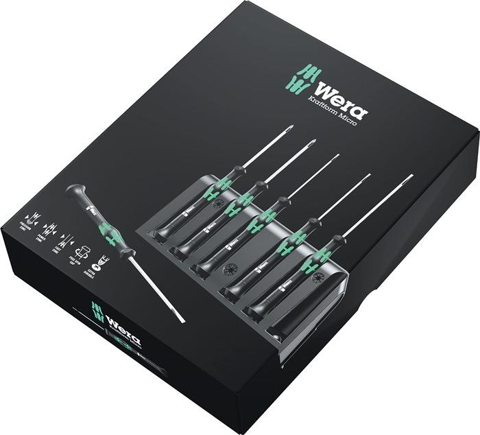 Feinmechanikerschraubendrehersatz 2035/6 A 6 teilig Schlitz / PH WERA