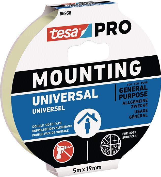 Montageband Mounting PRO Universal 66958 weiß Länge 5 m Breite 19 mm TESA