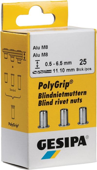 Blindnietmutter PolyGrip® Alu M5 7 mm 13,5 mm 7 x 13,5 mm 0,3 - 5 mm 7,1 mm